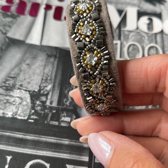 Chiara hand-beaded Leather bracelet - Picture 3 of 5